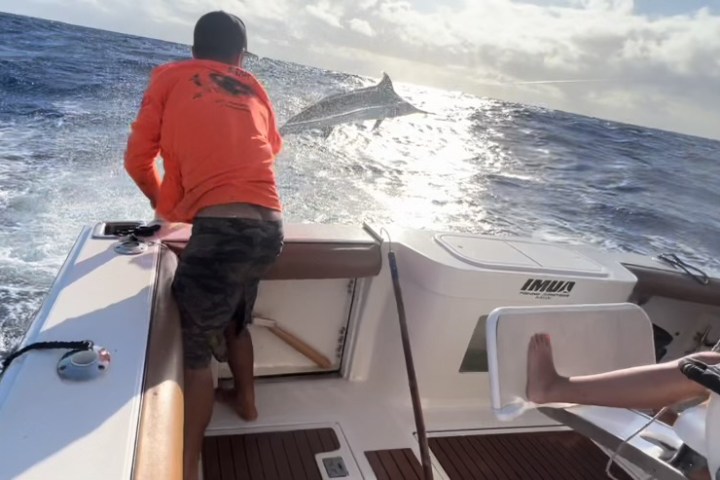 a man sitting on a boat